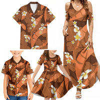 Orange Banana Leaf Hawaii Family Matching Summer Maxi Dress and Hawaiian Shirt Lau Maia Plumeria Tropical Summer Vibes LT14 - Polynesian Pride