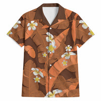 Orange Banana Leaf Hawaii Hawaiian Shirt Lau Maia Plumeria Tropical Summer Vibes LT14 Orange - Polynesian Pride