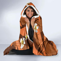 Orange Banana Leaf Hawaii Hooded Blanket Lau Maia Plumeria Tropical Summer Vibes LT14 - Polynesian Pride