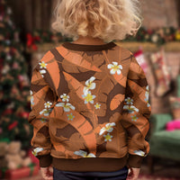 Orange Banana Leaf Hawaii Kid Ugly Christmas Sweater Lau Maia Plumeria Tropical Summer Vibes