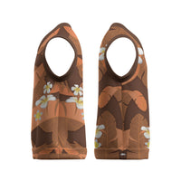 Orange Banana Leaf Hawaii Christmas Knitted V-Neck Vest Lau Maia Plumeria Tropical Summer Vibes