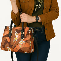 Orange Banana Leaf Hawaii Leather Bag Lau Maia Plumeria Tropical Summer Vibes LT14 - Polynesian Pride