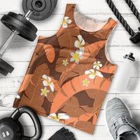 Orange Banana Leaf Hawaii Men Tank Top Lau Maia Plumeria Tropical Summer Vibes LT14 - Polynesian Pride