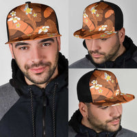 Orange Banana Leaf Hawaii Mesh Trucker Cap Lau Maia Plumeria Tropical Summer Vibes LT14 - Polynesian Pride