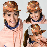 Orange Banana Leaf Hawaii Mesh Trucker Cap Lau Maia Plumeria Tropical Summer Vibes LT14 - Polynesian Pride