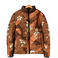 Orange Banana Leaf Hawaii Padded Jacket Lau Maia Plumeria Tropical Summer Vibes LT14 - Polynesian Pride