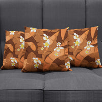 Orange Banana Leaf Hawaii Pillow Cover Lau Maia Plumeria Tropical Summer Vibes LT14 - Polynesian Pride
