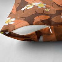 Orange Banana Leaf Hawaii Pillow Cover Lau Maia Plumeria Tropical Summer Vibes LT14 - Polynesian Pride