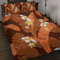 Orange Banana Leaf Hawaii Quilt Bed Set Lau Maia Plumeria Tropical Summer Vibes LT14 Orange - Polynesian Pride