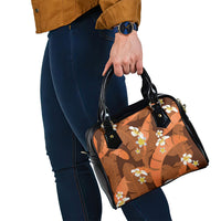 Orange Banana Leaf Hawaii Shoulder Handbag Lau Maia Plumeria Tropical Summer Vibes LT14 - Polynesian Pride
