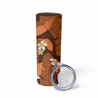 Orange Banana Leaf Hawaii Skinny Tumbler Lau Maia Plumeria Tropical Summer Vibes LT14 - Polynesian Pride