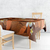 Orange Banana Leaf Hawaii Tablecloth Lau Maia Plumeria Tropical Summer Vibes LT14 - Polynesian Pride