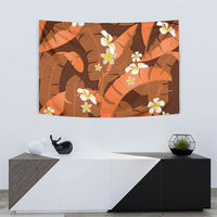Orange Banana Leaf Hawaii Tapestry Lau Maia Plumeria Tropical Summer Vibes LT14 - Polynesian Pride