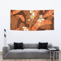 Orange Banana Leaf Hawaii Tapestry Lau Maia Plumeria Tropical Summer Vibes LT14 - Polynesian Pride