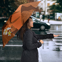 Orange Banana Leaf Hawaii Umbrella Lau Maia Plumeria Tropical Summer Vibes LT14 - Polynesian Pride