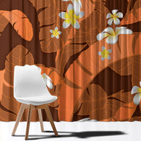 Orange Banana Leaf Hawaii Window Curtain Lau Maia Plumeria Tropical Summer Vibes LT14 - Polynesian Pride