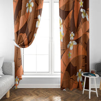 Orange Banana Leaf Hawaii Window Curtain Lau Maia Plumeria Tropical Summer Vibes LT14 - Polynesian Pride