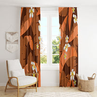Orange Banana Leaf Hawaii Window Curtain Lau Maia Plumeria Tropical Summer Vibes LT14 - Polynesian Pride
