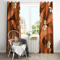 Orange Banana Leaf Hawaii Window Curtain Lau Maia Plumeria Tropical Summer Vibes LT14 - Polynesian Pride