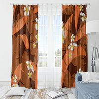 Orange Banana Leaf Hawaii Window Curtain Lau Maia Plumeria Tropical Summer Vibes LT14 - Polynesian Pride