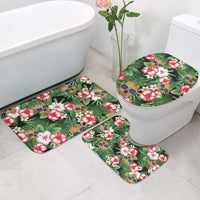 Pineapple Skull Aloha Hawaii Bathroom Set Summer Vibes Tropical Seamless Pattern - Polynesian Pride