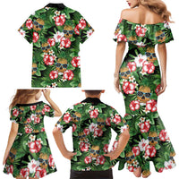 Pineapple Skull Aloha Hawaii Family Matching Mermaid Dress and Hawaiian Shirt Summer Vibes Tropical Seamless Pattern - Polynesian Pride