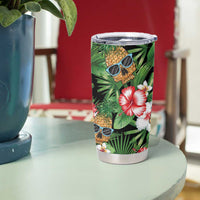 Pineapple Skull Aloha Hawaii Tumbler Cup Summer Vibes Tropical Seamless Pattern - Polynesian Pride