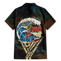 Aloha Hawaii Surfing Skull Family Matching Mermaid Dress and Hawaiian Shirt Shaka Skeleton Ride The Waves LT14 - Polynesian Pride