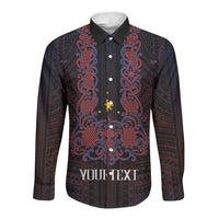 Personalised Philippines Barong Tagalog Freemasonry Long Sleeve Button Shirt Filipino Masonic Polynesian Pattern LT14 Unisex Black - Polynesian Pride