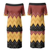 Kaokao Maori Tukutuku Inspired New Zealand Couples Matching Puletasi and Long Sleeve Button Shirt LT14 - Polynesian Pride