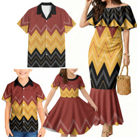 Kaokao Maori Tukutuku Inspired New Zealand Family Matching Mermaid Dress and Hawaiian Shirt LT14 - Polynesian Pride