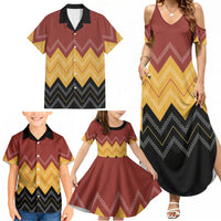 Kaokao Maori Tukutuku Inspired New Zealand Family Matching Summer Maxi Dress and Hawaiian Shirt LT14 - Polynesian Pride