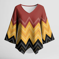 Kaokao Maori Tukutuku Inspired New Zealand Kimono Sleeve Blouse LT14 Female Multicolor - Polynesian Pride