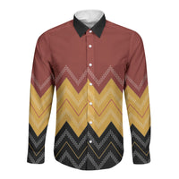 Kaokao Maori Tukutuku Inspired New Zealand Long Sleeve Button Shirt LT14 Unisex Multicolor - Polynesian Pride