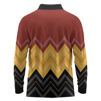 Kaokao Maori Tukutuku Inspired New Zealand Long Sleeve Polo Shirt LT14 - Polynesian Pride