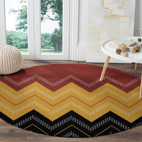 Kaokao Maori Tukutuku Inspired New Zealand Round Carpet LT14 - Polynesian Pride