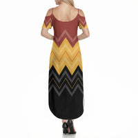 Kaokao Maori Tukutuku Inspired New Zealand Summer Maxi Dress LT14 - Polynesian Pride