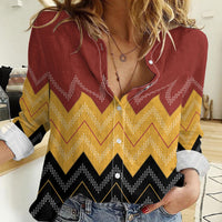 Kaokao Maori Tukutuku Inspired New Zealand Women Casual Shirt LT14 Female Multicolor - Polynesian Pride