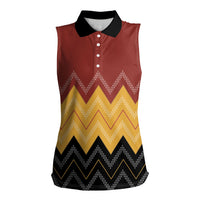 Kaokao Maori Tukutuku Inspired New Zealand Women Sleeveless Polo Shirt LT14 Female Multicolor - Polynesian Pride