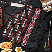 Roimata Toroa Maori Taniko Inspired New Zealand Apron LT14 Black - Polynesian Pride