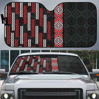 Roimata Toroa Maori Taniko Inspired New Zealand Auto Sun Shade LT14 Black - Polynesian Pride