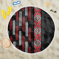 Roimata Toroa Maori Taniko Inspired New Zealand Beach Blanket LT14 One Size 150cm Black - Polynesian Pride