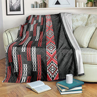 Roimata Toroa Maori Taniko Inspired New Zealand Blanket LT14 Black - Polynesian Pride