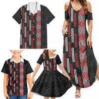 Roimata Toroa Maori Taniko Inspired New Zealand Family Matching Summer Maxi Dress and Hawaiian Shirt LT14 - Polynesian Pride
