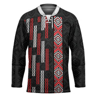 Roimata Toroa Maori Taniko Inspired New Zealand Hockey Jersey LT14 Unisex Black - Polynesian Pride