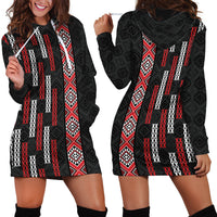 Roimata Toroa Maori Taniko Inspired New Zealand Hoodie Dress LT14 - Polynesian Pride