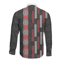 Roimata Toroa Maori Taniko Inspired New Zealand Long Sleeve Button Shirt LT14 - Polynesian Pride