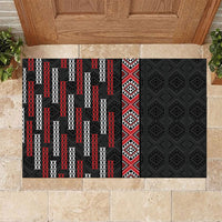 Roimata Toroa Maori Taniko Inspired New Zealand Rubber Doormat LT14 Black - Polynesian Pride