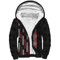 Roimata Toroa Maori Taniko Inspired New Zealand Sherpa Hoodie LT14 Unisex Black - Polynesian Pride