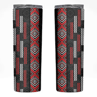 Roimata Toroa Maori Taniko Inspired New Zealand Skinny Tumbler LT14 Black - Polynesian Pride